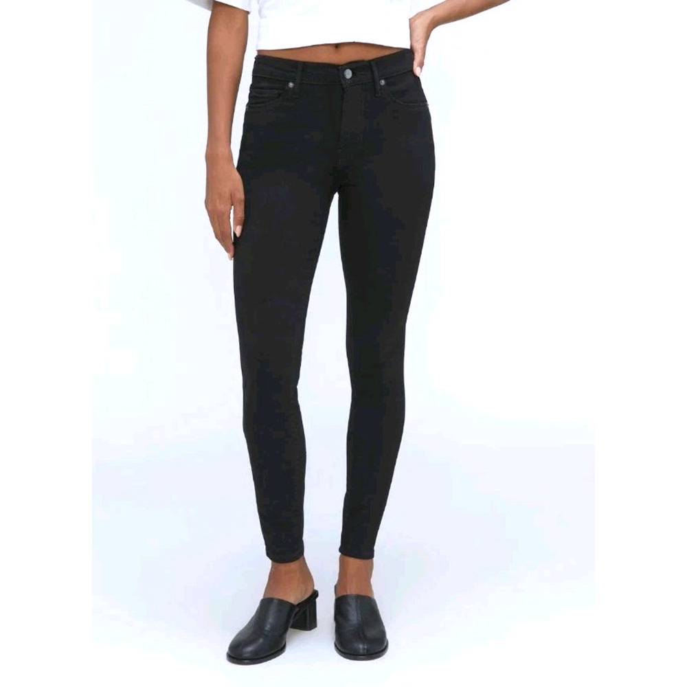 EVERLANE‎ Womens 27 Jeans The Mid Rise Skinny Stretch Black Cotton Eco-friendly